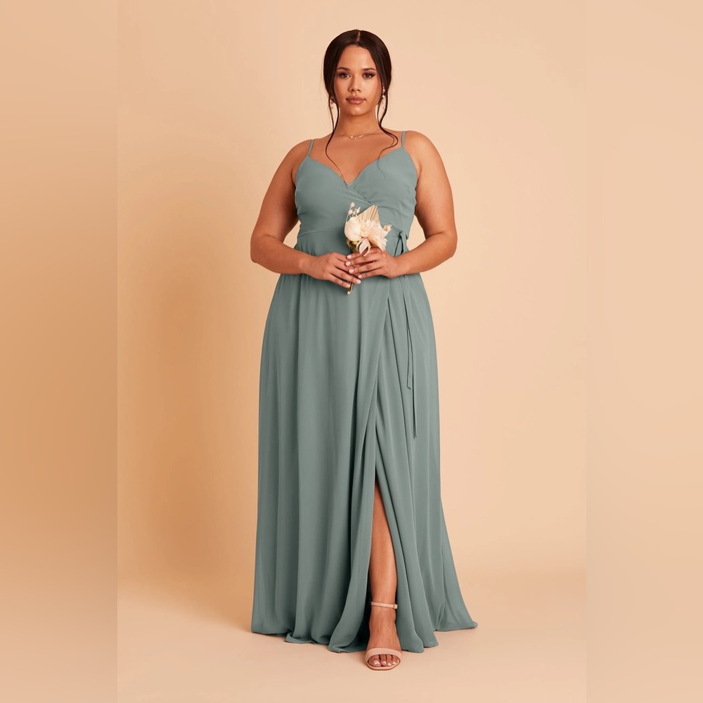 Birdy Grey CINDY DRESS CHIFFON SEA GLASS Size 1X NEW NWT BRIDESMAID WEDDING